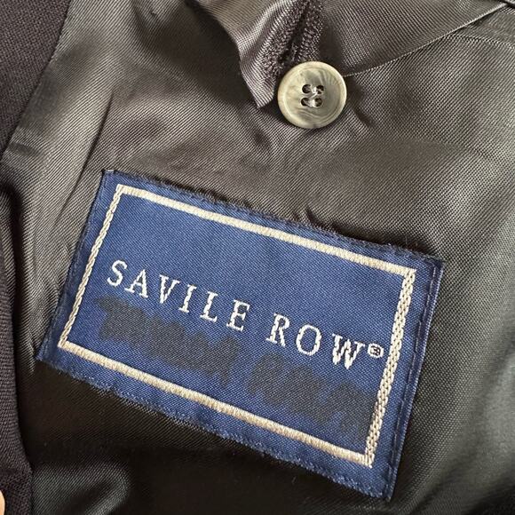 Savile Row Blue Sport Coat Blazer Cruise Cocktail Party Gold Buttons 42L Captain - Picture 8 of 10